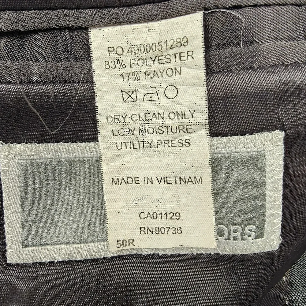 Michael Kors Suit Jacket Mens 50R Gray Polyester Two Button Classic Fit